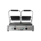 image of Adcraft SG-813 22" Double Sandwich Panini Grill w/ Cast Iron Grooved Plates, 120V