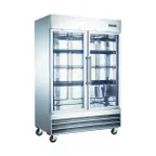 image of U-STAR USRF-2D-G 54" 2-Section Reach-In Refrigerator w/ 2 Glass Doors, Bottom Mount, 48 cu. ft.