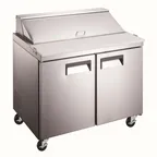 image of U-STAR USSL-2D/36 36" Two Section Sandwich / Salad Prep Table w/ 2 Doors, 12 pans, 9 cu. ft.