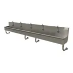 image of Advance Tabco 19-18-100EF 100" Wall Mounted Multi-Station Hand Sink with e-Faucet - 16 gauge