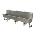 image of Advance Tabco 19-18-60KV 60" Wall Mounted Multi-Station Hand Sink without Faucet w/Knee Valves