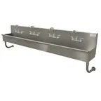 image of Advance Tabco 19-18-80-F 80" Wall Mounted Multi-Station Hand Sink with Faucet - 16 gauge