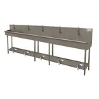 image of Advance Tabco 19-FM-100FV 100" Freestanding Multi-Station Hand Sink without Faucet w/Foot Valves