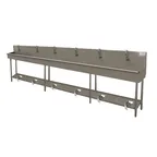 image of Advance Tabco 19-FM-120FV 120" Freestanding Multi-Station Hand Sink without Faucet w/Foot Valves