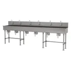 image of Advance Tabco 19-FM-120KV 120" Freestanding Multi-Station Hand Sink without Faucet w/Knee Valves