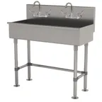 image of Advance Tabco 19-FM-40-ADA-F 40" Freestanding  Multi-Station Hand Sink with Wrist Faucet - 16 gauge