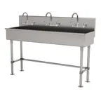 image of Advance Tabco 19-FM-60-F 60" Freestanding Multi-Station Hand Sink with Faucet - 16 gauge