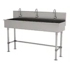 image of Advance Tabco 19-FM-60EF 60" Freestanding Multi-Station Hand Sink with e-Faucet - 16 gauge