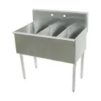 image of Advance Tabco 4-3-54 54" Three Compartment Sink, 18"W x 21"L Bowl Without Drainboard
