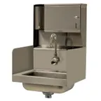 image of Advance Tabco 7-PS-131 17" Wall Mounted Hand Sink with e-Faucet, Soap & Towel Dispenser - 20 gauge