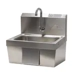 image of Advance Tabco 7-PS-44 17" Wall Mounted Hand Sink w/Hands Free Faucet & Single Knee Valve-18 gauge