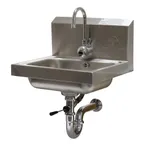 image of Advance Tabco 7-PS-51 17" Wall Mounted Hand Sink with e-Faucet - 20 gauge