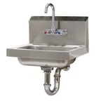 image of Advance Tabco 7-PS-54 17" Wall Mounted Hand Sink with Faucet & P-trap - 20 gauge