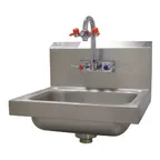 image of Advance Tabco 7-PS-55 17" Wall Mounted Hand Sink with Faucet & Eye Wash- 20 gauge