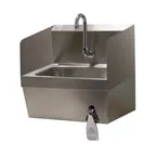 image of Advance Tabco 7-PS-59 17" Wall Mounted Hand Sink w/Hands Free Faucet & Single Knee Valve-20 gauge