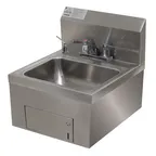 image of Advance Tabco 7-PS-65 17" Wall Mounted Hand Sink with Faucet, Soap & Towel Dispenser-20 gauge