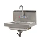 image of Advance Tabco 7-PS-67 17" Wall Mounted Hand Sink with Faucet - 20 gauge