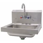 image of Advance Tabco 7-PS-68 17" Wall Mounted Hand Sink with Wrist Faucet - 20 gauge