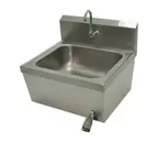 image of Advance Tabco 7-PS-78 25" Wall Mounted Hand Sink w/Hands Free Faucet & Single Knee Valve-18 gauge