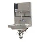 image of Advance Tabco 7-PS-80 17" Wall Mounted Hand Sink with Faucet, Soap & Towel Dispenser - 20 gauge