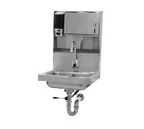 image of Advance Tabco 7-PS-81 17" Wall Mounted Hand Sink with e-Faucet, Soap & Towel Dispenser - 20 gauge