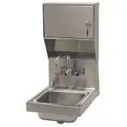 image of Advance Tabco 7-PS-84 12" Wall Mounted Hand Sink with Faucet, Soap & Towel Dispenser - 20 gauge