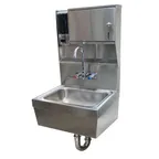 image of Advance Tabco 7-PS-85 17" Wall Mounted Hand Sink with Faucet, Soap & Towel Dispenser - 20 gauge