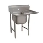 image of Advance Tabco 93-81-20-36R 62" One Compartment Sink, 20"W x 28"L Bowl With Right-Hand Drainboards