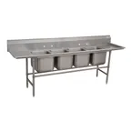 image of Advance Tabco 94-84-80-36RL 162" Four Compartment Sink, 20"W x 28"L Bowl With 2 Drainboards
