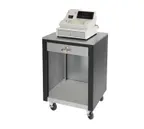image of Advance Tabco BCRS-B Cashier Register Stand, 35" Height, 19-24" Width, Stainless Steel Top, Matte Black Vinyl Clad