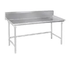 image of Advance Tabco BSR-96 96" Dishtable Sorting Tablew/ 10 1/2" Backsplash, Steel Legs & Crossrails