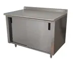 image of Advance Tabco CF-SS-246 Cabinet Base Sliding Door Work Table, 72"W X 24"D / Upturn