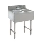 image of Advance Tabco CRB-22C 24" Underbar Sink Units, 2 Compartment without Drainboard