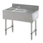 image of Advance Tabco CRB-42L 48" Underbar Sink Units, 2 Compartment with Right Drainboard