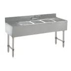 image of Advance Tabco CRB-53C 60" Underbar Sink Units, 3 Compartment with 2 Drainboards