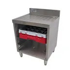 image of Advance Tabco CRCR-24-CT-X 24" Underbar Glass Rack Storage Unit w/ 3 Rack Slides, Drainboard