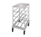 image of Advance Tabco CRSS10-54 Half Size Aluminum Mobile Can Rack with Stainless Steel Top, 54 Cans Size #10 Capacity