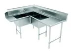 image of Advance Tabco DTC-3-K20-96R 96" Dishtable with Potsinks, 48" Right Drainboard, 3 Bowls