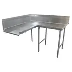 image of Advance Tabco DTC-K30-72R Korner-Clean "L" Shaped Dishtable w/ Right Table, 10.5" Backsplash