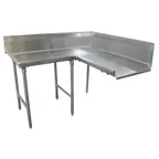 image of Advance Tabco DTC-K70-120L Korner-Clean "L" Shaped Dishtable w/ Left Table, 10.5" Backsplash