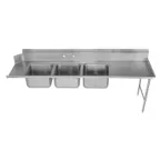 image of Advance Tabco DTC93-1620-7R 84" Dishtable with Potsinks, 16" Right Drainboard, 3 Bowls