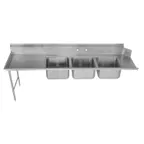 image of Advance Tabco DTC93-2020-9L 108" Dishtable with Potsinks, 28" Left Drainboard, 3 Bowls