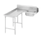 image of Advance Tabco DTS-G70-144L Soiled "L" Shaped Dishtable w/ Left Table, Pre-Rinse Sink, 10.5" Backsplash