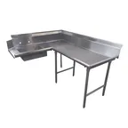 image of Advance Tabco DTS-K70-108R Soiled "L" Shaped Dishtable w/ Right Table, Pre-Rinse Sink, 10.5" Backsplash