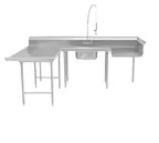 image of Advance Tabco DTS-U30-120L 108" U-Shaped Soiled Dishtable w/ Left Table, Pre-Rinse Sink