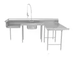 image of Advance Tabco DTS-U30-144R 108" U-Shaped Soiled Dishtable w/ Right Table, Pre-Rinse Sink