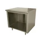 image of Advance Tabco EEB-SS-305 60" Economy Cabinet Base Open Front Work Table / 16 Gauge Top