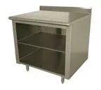 image of Advance Tabco EK-SS-364M 48" Cabinet Base Open Front Work Table with Mid-Shelf