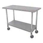image of Advance Tabco ELAG-304C-X 48" Open Base Work Table with Undershelf, Without Backsplash / Flyer