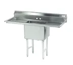 image of Advance Tabco FC-1-1818-24RL 66" One Compartment Sink, 18"W x 18"L Bowl With 2 Drainboards